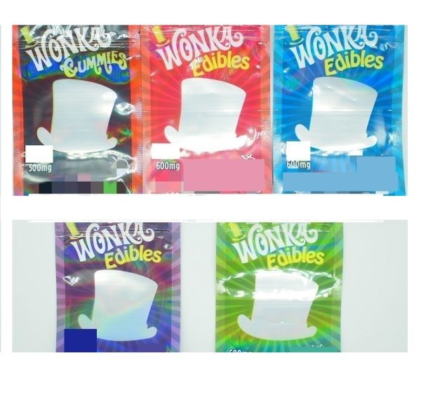Empty Wonka Gummies Wonka Edibles Candy Bags flavors1