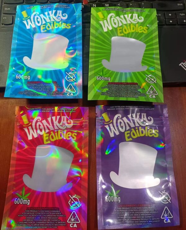 Empty Wonka Gummies Wonka Edibles Candy Bags flavors